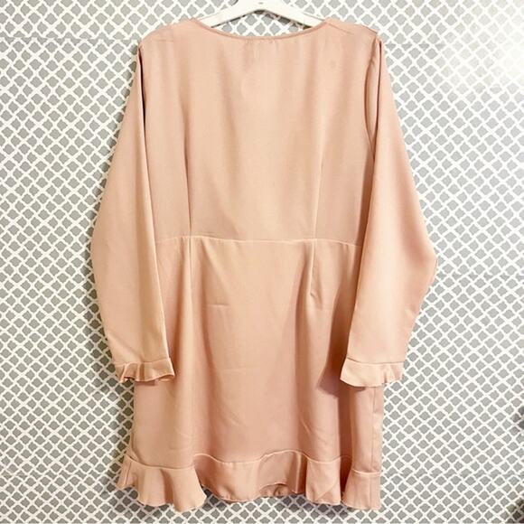 BOOHOO Ruffle Hem Faux Wrap Dress, Rose, 18, NWT! - Picture 6 of 9